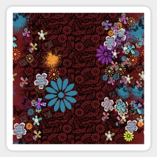 Colorful mix flowers Magnet